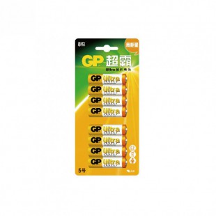 GP超霸 GP15A-L8 5号碱性电池 LR6 8粒卡